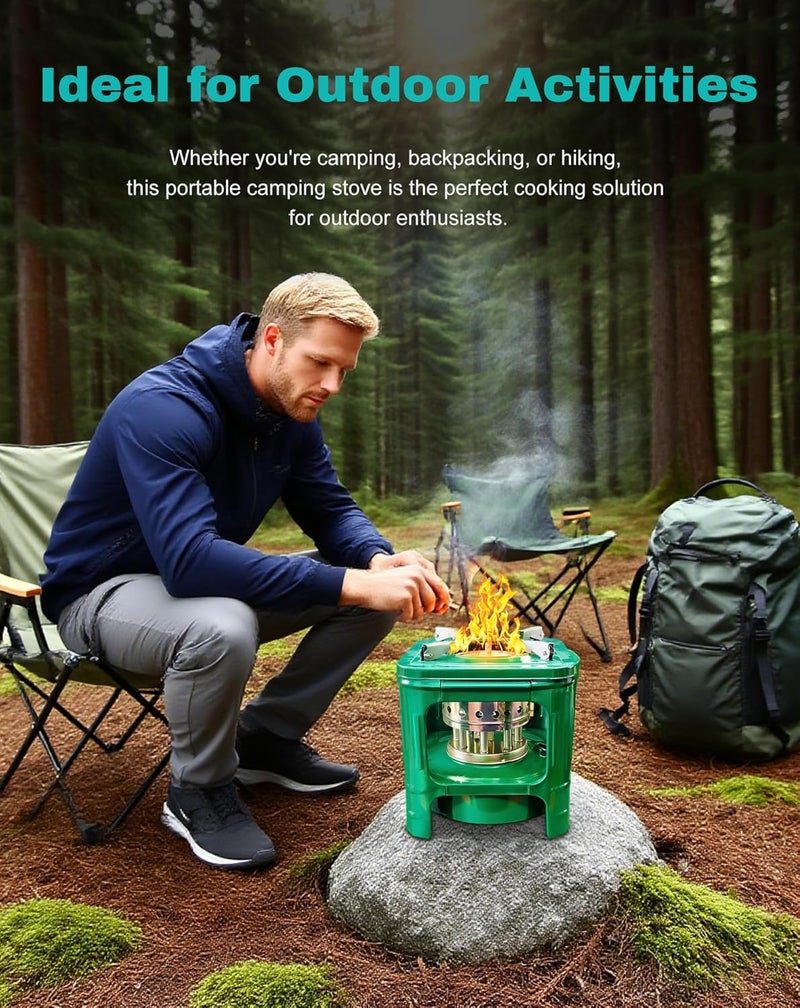 CHADWICK Camping Picnic Burner Furnace, Efficient Portable Camping Stove, Backpacking Oil Stoves Cooker Cookware, Handy Outdoor Portable Kerosene Stove (Square) - Image 4
